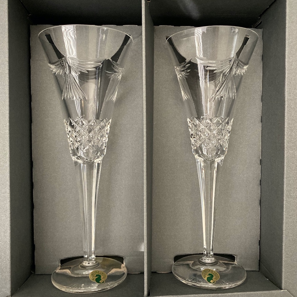 Waterford Crystal Toasting Flutes Pair NIB